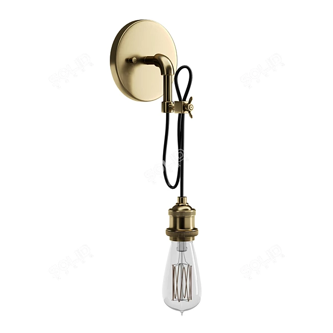 Adjustable Convertible Industrial Sconce 3D model image 1