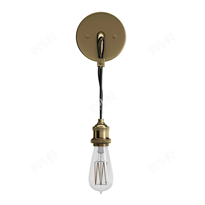 Adjustable Convertible Industrial Sconce 3D model image 2