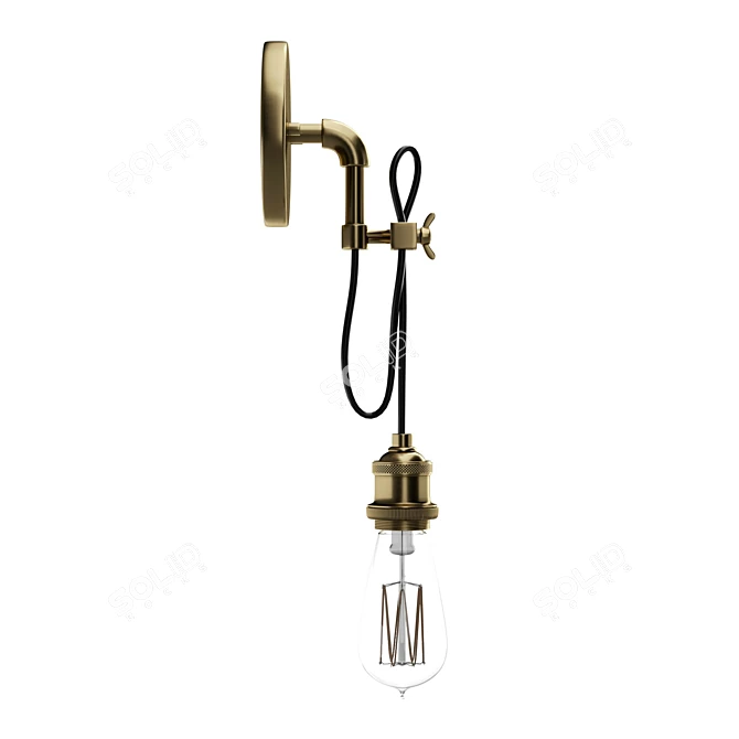 Adjustable Convertible Industrial Sconce 3D model image 3