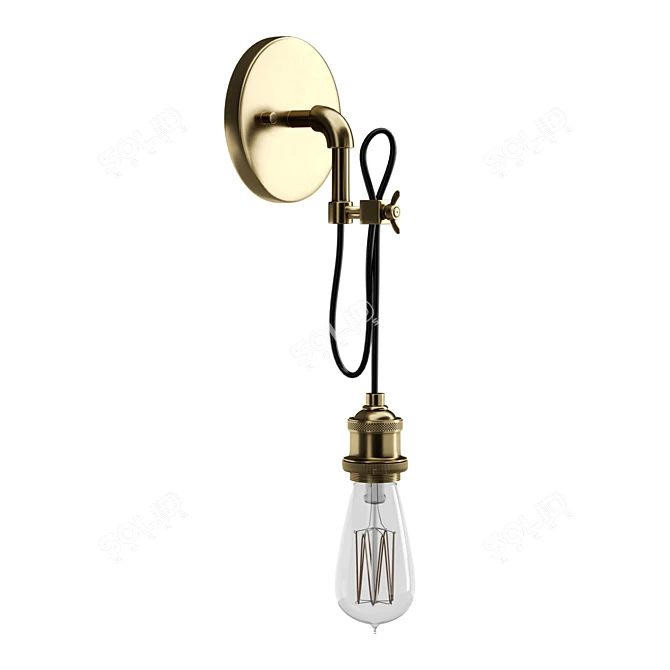 Adjustable Convertible Industrial Sconce 3D model image 4