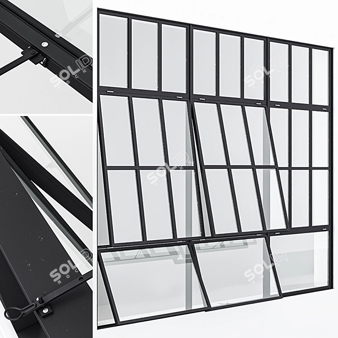  Sleek Aluminium Window Rendering 3D model image 1