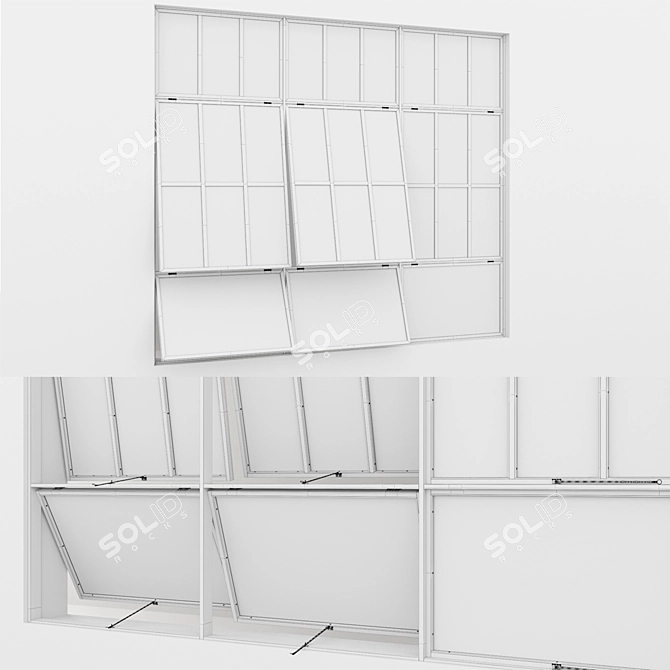  Sleek Aluminium Window Rendering 3D model image 4