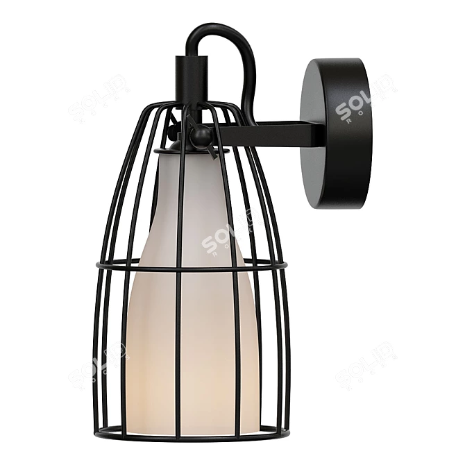 Modern Black Wall Sconce 3D model image 1