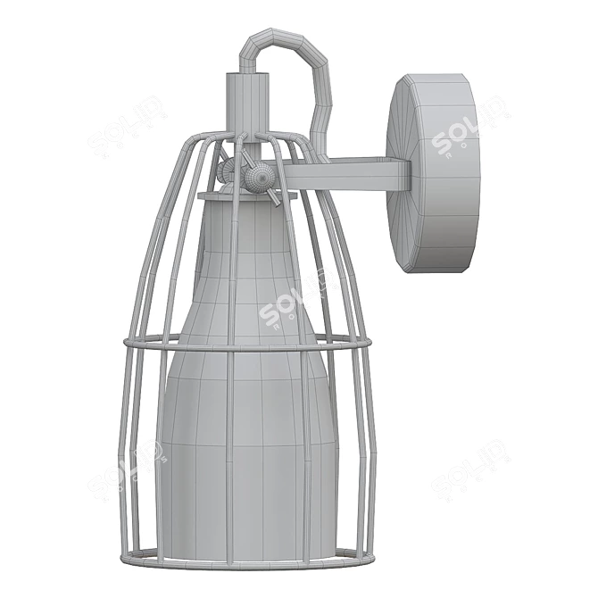 Modern Black Wall Sconce 3D model image 2