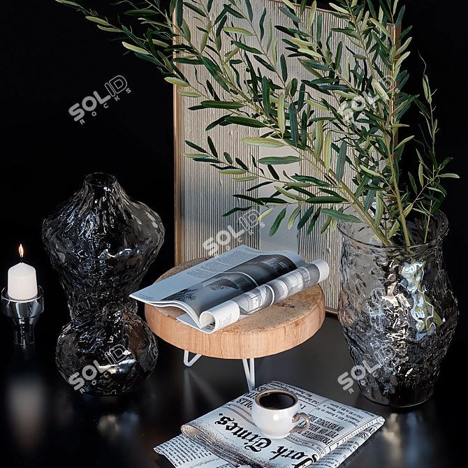 Branch Decor Set 3D model image 2
