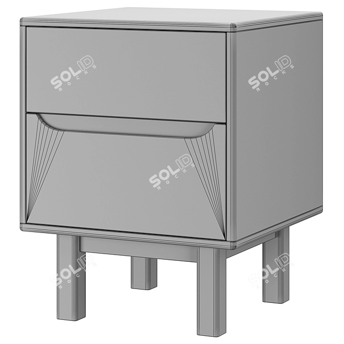  Jayden Bedside Table Grey 3D model image 2