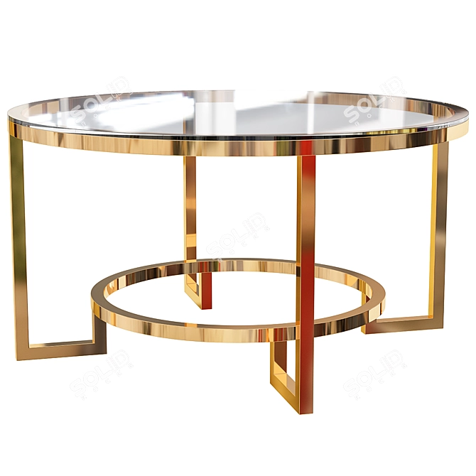 Sleek Metal Coffee Table Set 3D model image 3