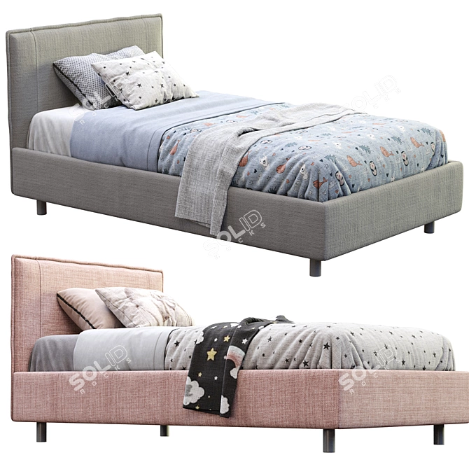 Paco Modern Single Bed Design 3D model image 2