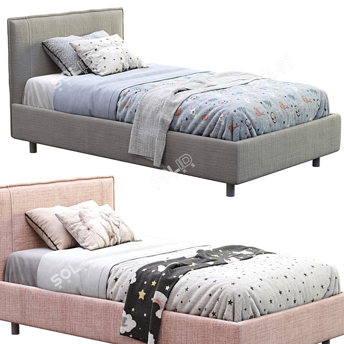 Paco Modern Single Bed Design 3D model image 3