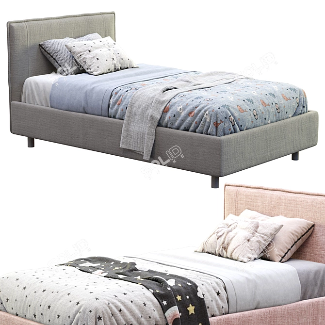 Paco Modern Single Bed Design 3D model image 4