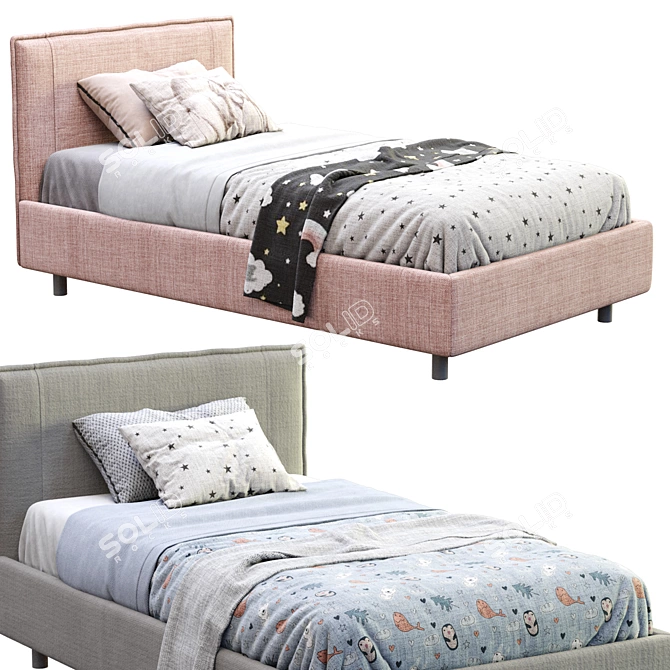 Paco Modern Single Bed Design 3D model image 5