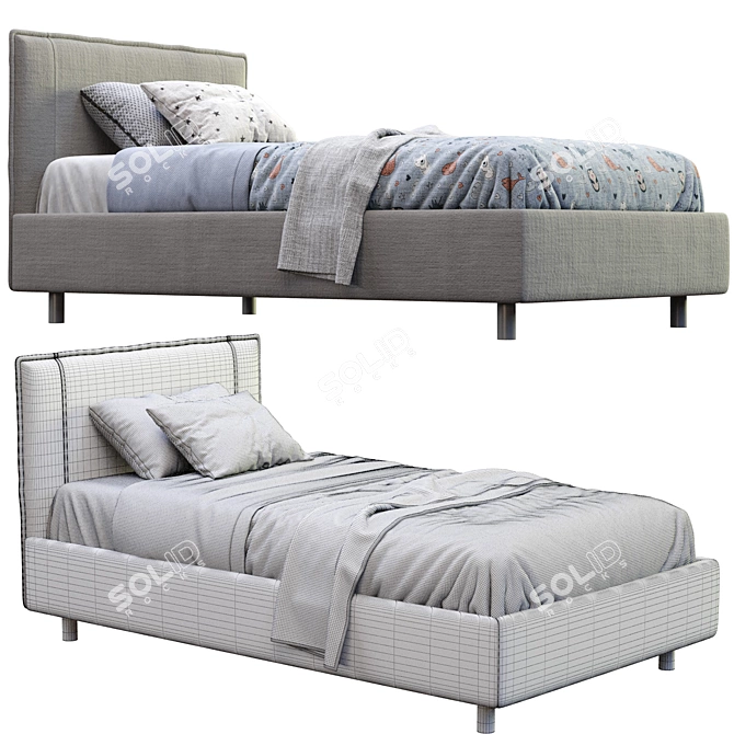 Paco Modern Single Bed Design 3D model image 6