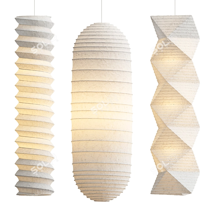 Akari Pendant Light Sculptures 3D model image 1