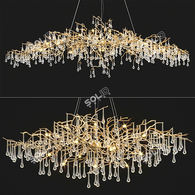 Luxury Serip Necklace Pendant Lamp 3D model image 1