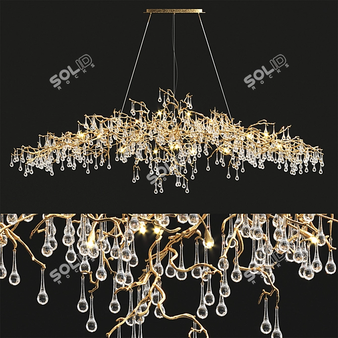 Luxury Serip Necklace Pendant Lamp 3D model image 2