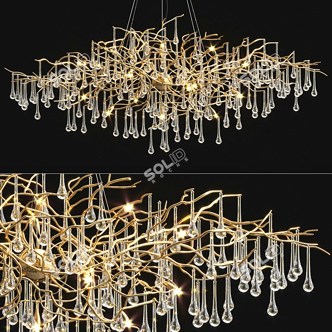 Luxury Serip Necklace Pendant Lamp 3D model image 4