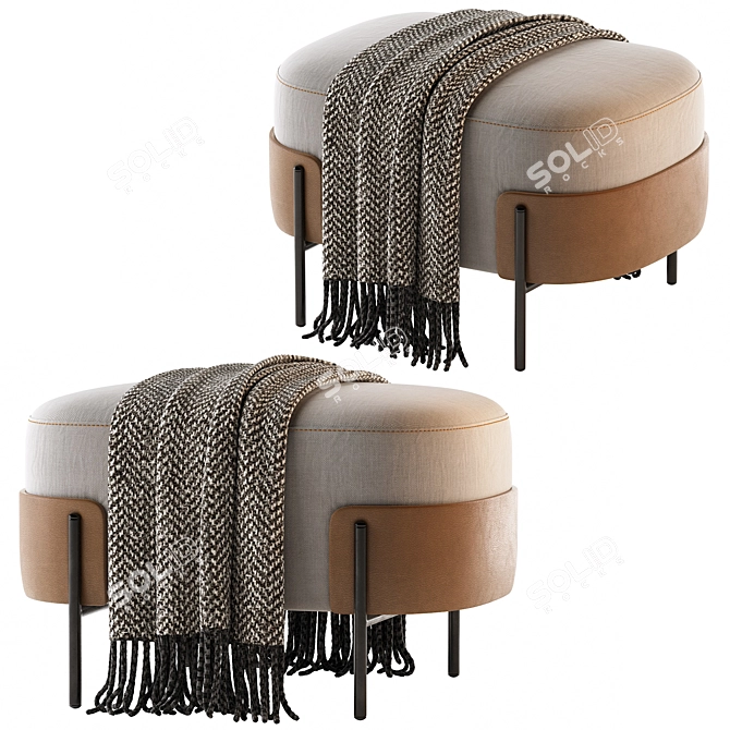 Contemporary Pouf WAM BROSS 3D model image 1