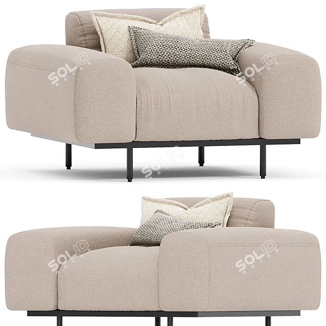 Stylish Milan Lounge Chair 3D model image 1