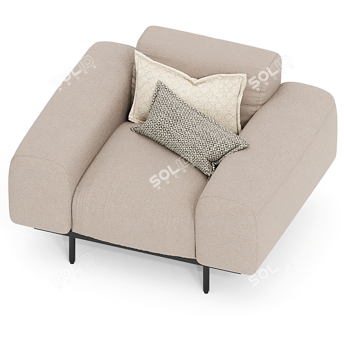 Stylish Milan Lounge Chair 3D model image 2