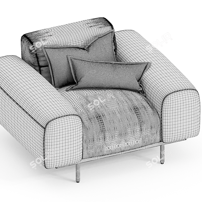 Stylish Milan Lounge Chair 3D model image 3