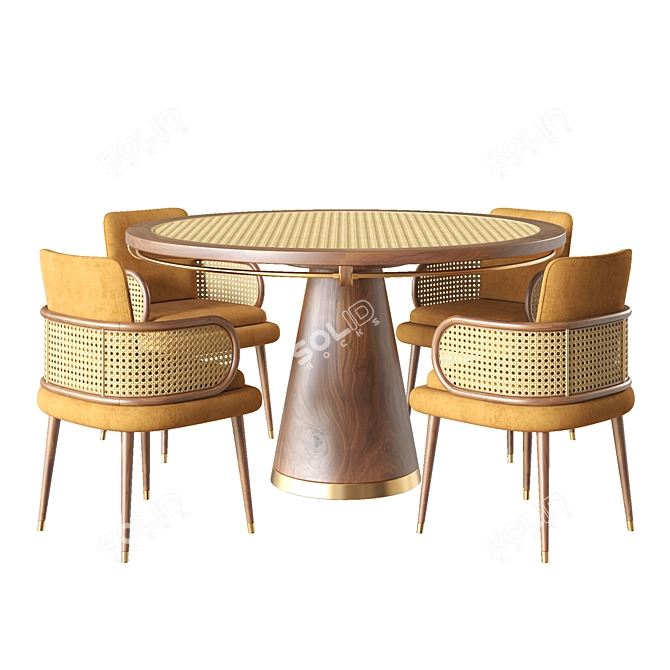 Modern Dining Table Chair Set 3D model image 1