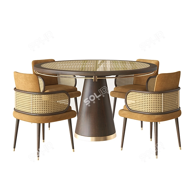 Modern Dining Table Chair Set 3D model image 5