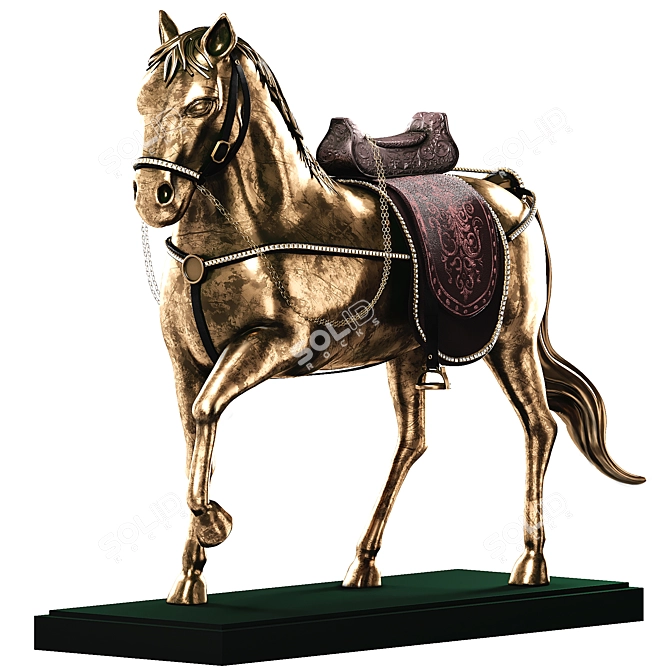 Elegant Veronese Horse Figurine 3D model image 1