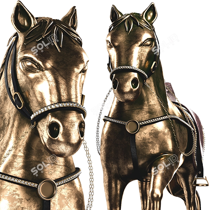 Elegant Veronese Horse Figurine 3D model image 2