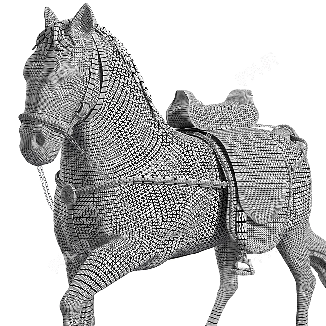 Elegant Veronese Horse Figurine 3D model image 3