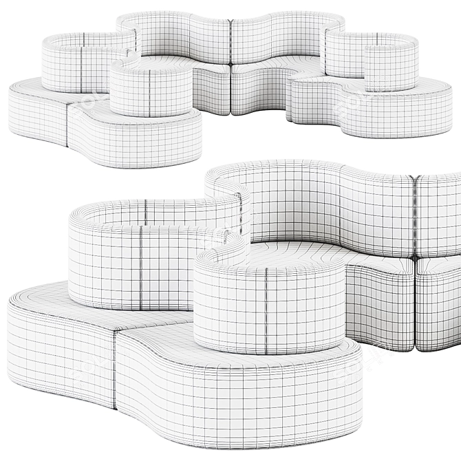 Verpan Cloverleaf Modular Sofa 3D model image 2