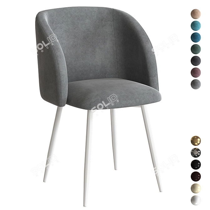 Grace Metal Gray Chair 3D model image 1