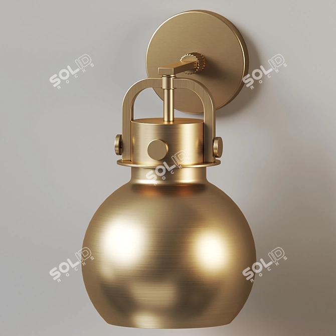 Bold Metal Wall Light 3D model image 3