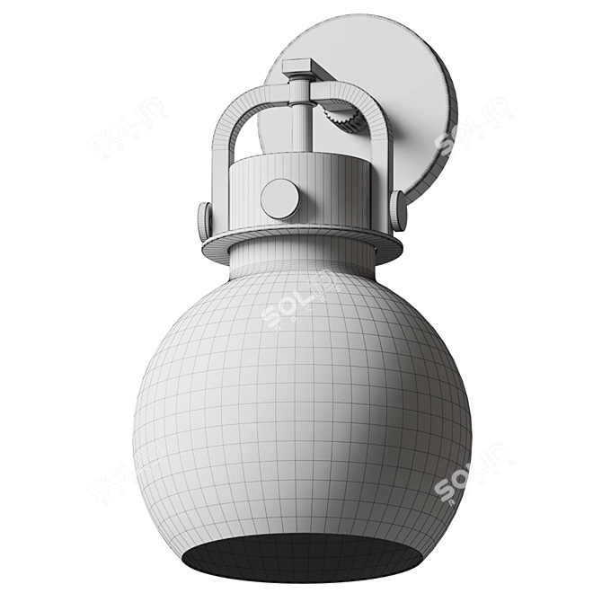 Bold Metal Wall Light 3D model image 6