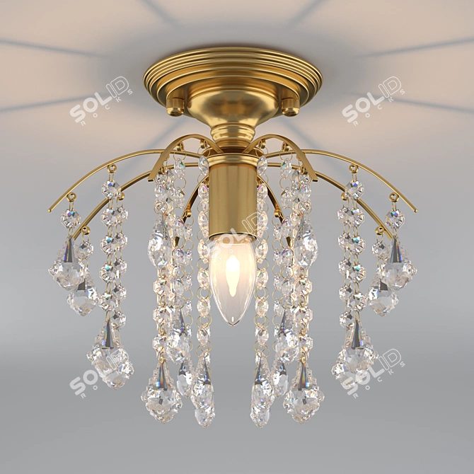 Modern Elegance Crystal Chandelier 3D model image 1