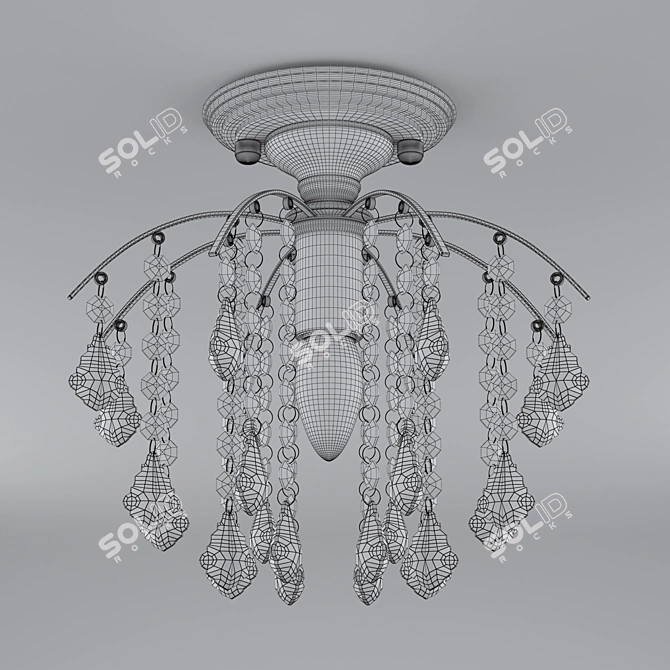Modern Elegance Crystal Chandelier 3D model image 3