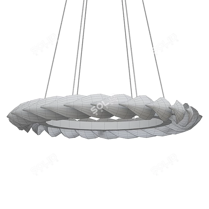 Modern Acacia Metal Chandelier 3D model image 2