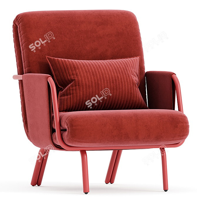 Contemporary Diplopia Armchair: 735x791x914mm 3D model image 1