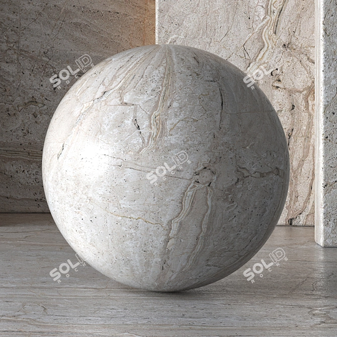 Cream Marble 8K Texture Pack 3D model image 3