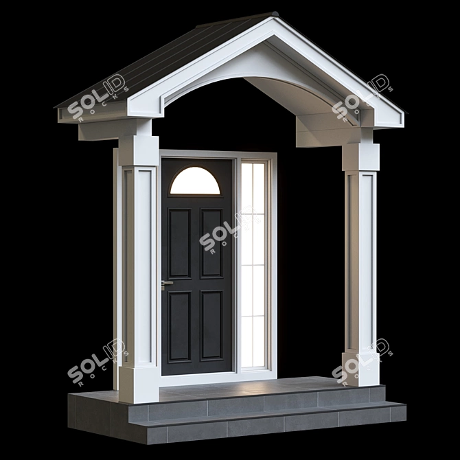 Neoclassical Entryway 3D Model 3D model image 1