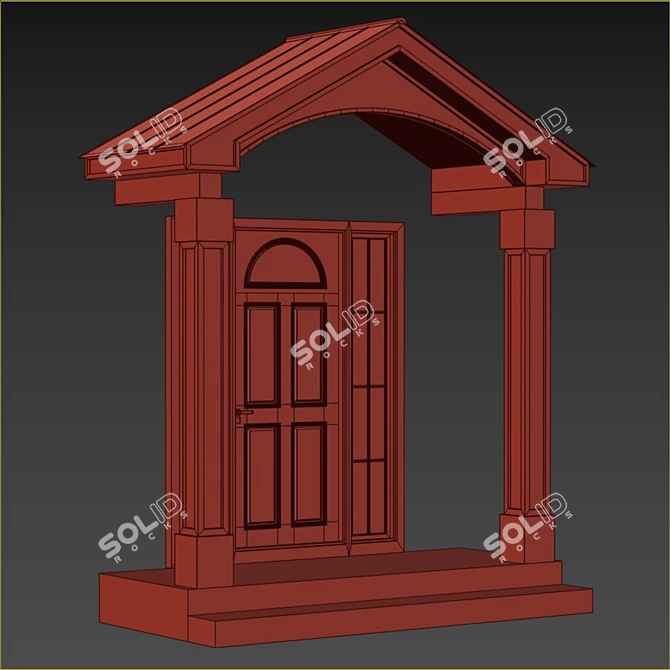 Neoclassical Entryway 3D Model 3D model image 2