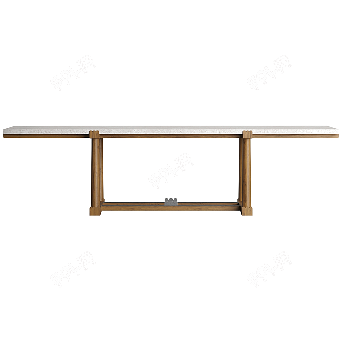 Agatha 03 Oak Stone Table 3D model image 6