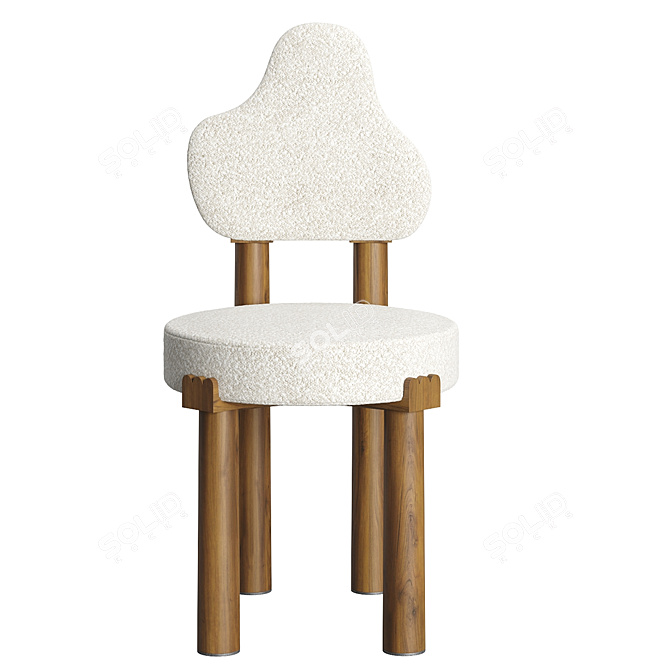 Agatha 09 Oak Dining Chair 3D model image 4