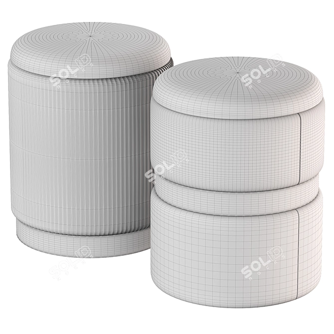 Urban Chic Ottoman Duo 3D model image 3