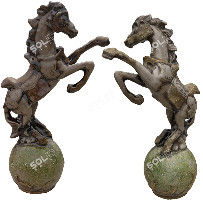 Elegant Horse Sculpture 3D Model 3D model image 1