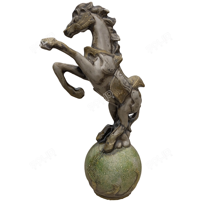 Elegant Horse Sculpture 3D Model 3D model image 4