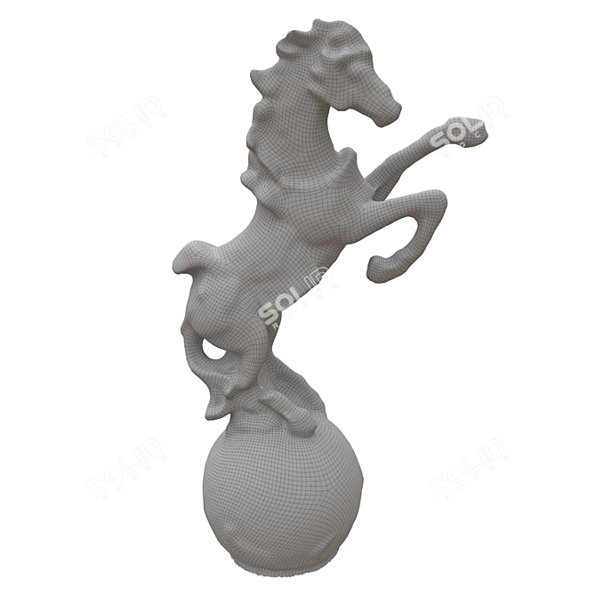 Elegant Horse Sculpture 3D Model 3D model image 6