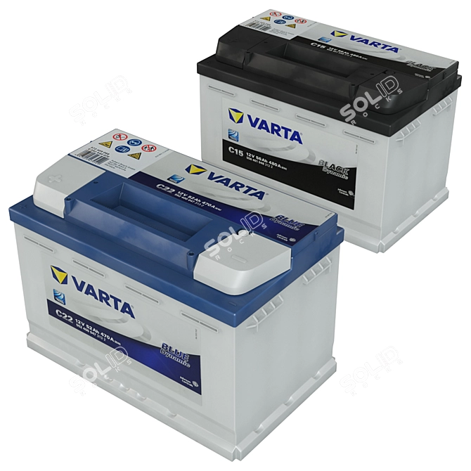 Automotive Battery Set for Vehicles 3D model image 2