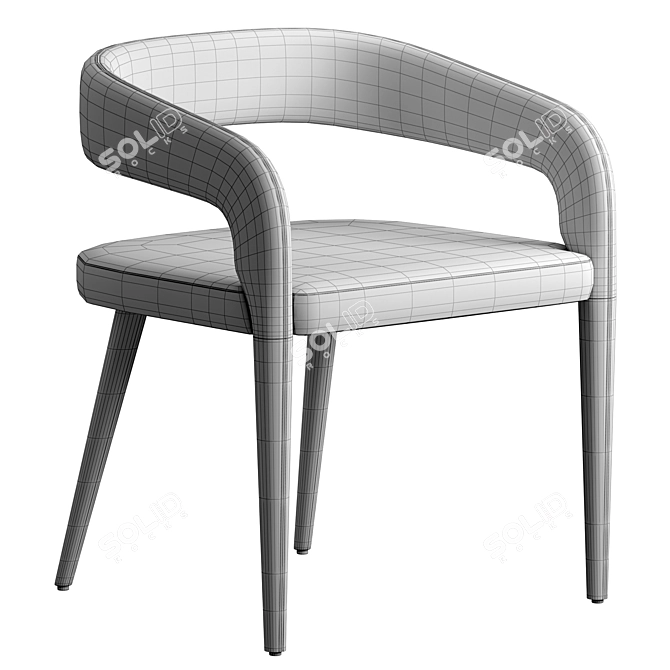 Elegant Lisette Dining Armchair 3D model image 7