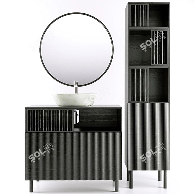 Elegant Bathroom Furniture Set 3D model image 1