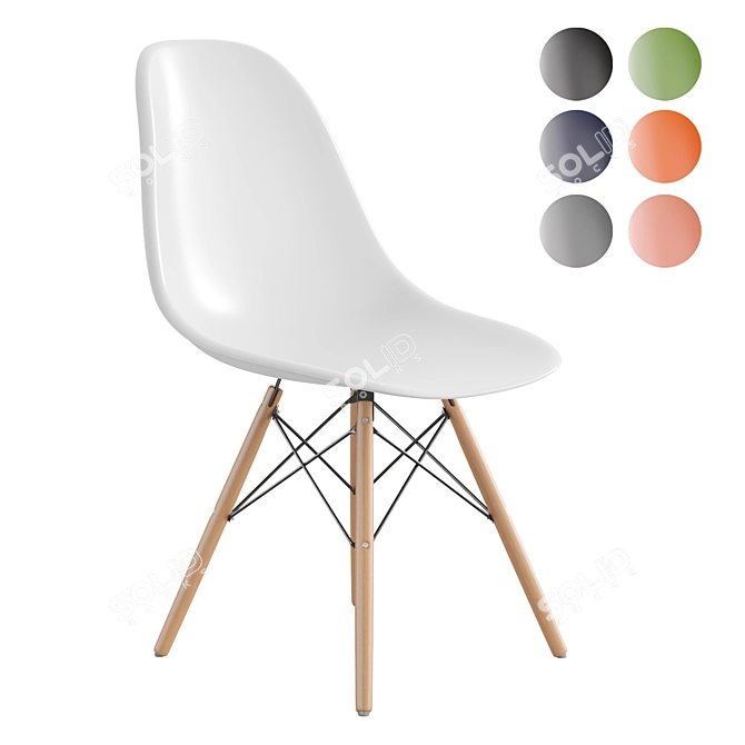 Modern Eames Style Office Chair 3D model image 8